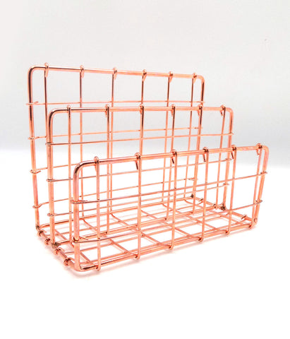 Copper Desk Organiser