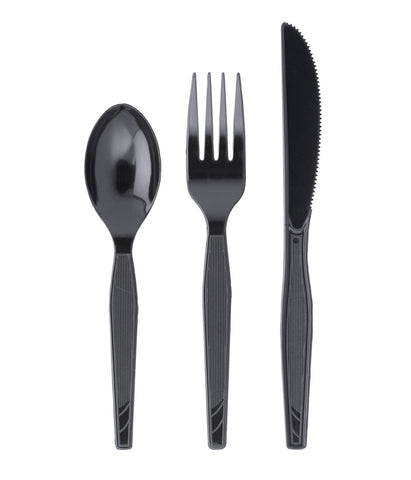 Matt Black Disposable Cutlery