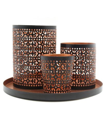 Two Tone Punched Metal Candle Accessories